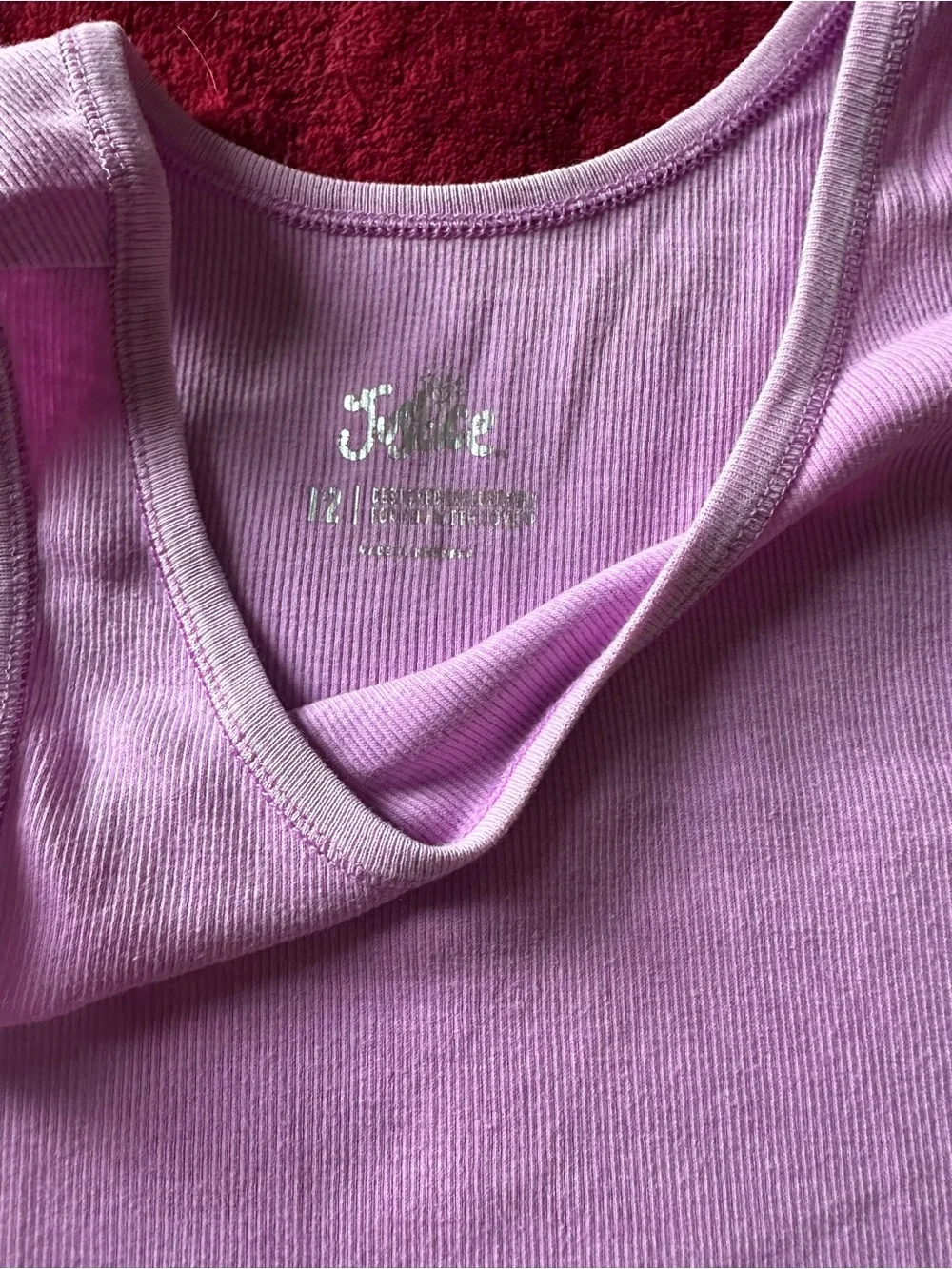 Justice Girls Light Purple Ribbed Tank Top